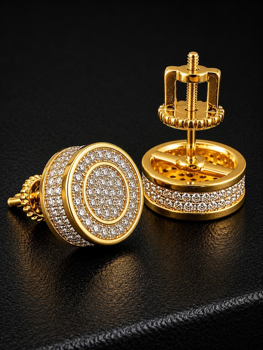 Lab Diamond Double Round Earrings